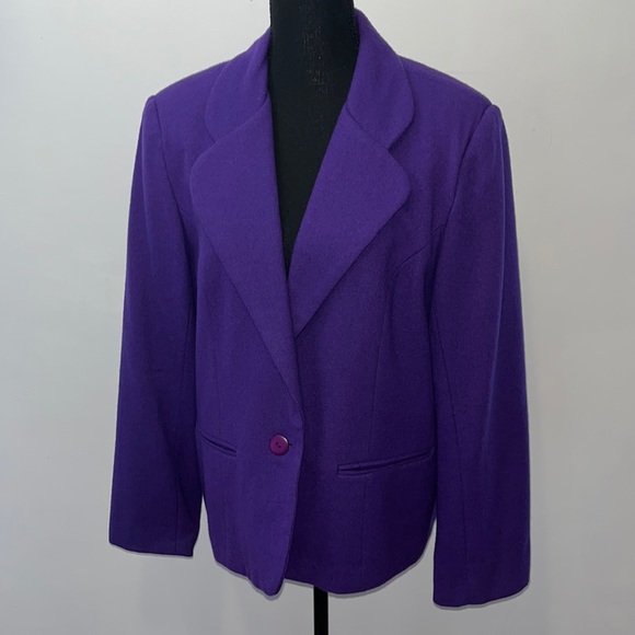 Vintage Purple Wool Blazer - Picture 2 of 13
